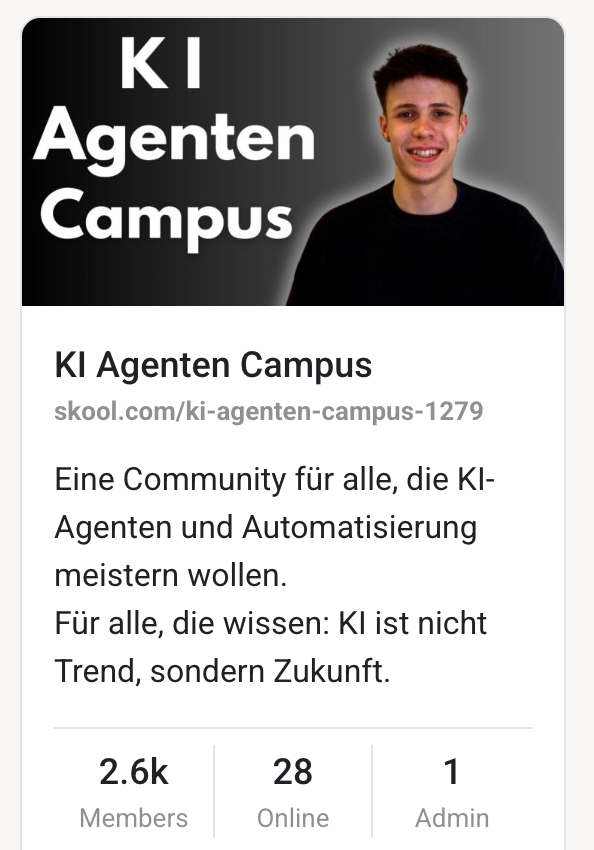 KI Agenten Campus Community auf Skool