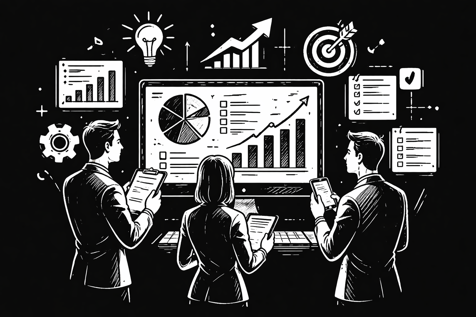 Illustration: KI-gestützte Prozess-Analyse
